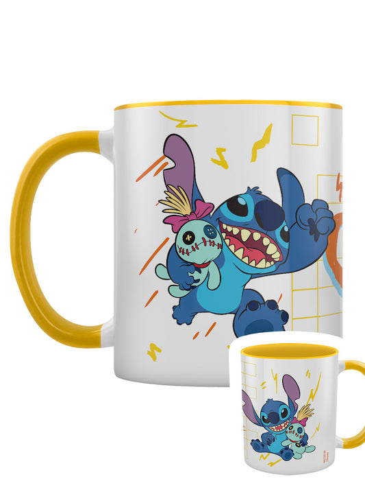 Lilo & Stitch Stitch and Scrump Yellow Inner 2-Tone Mug