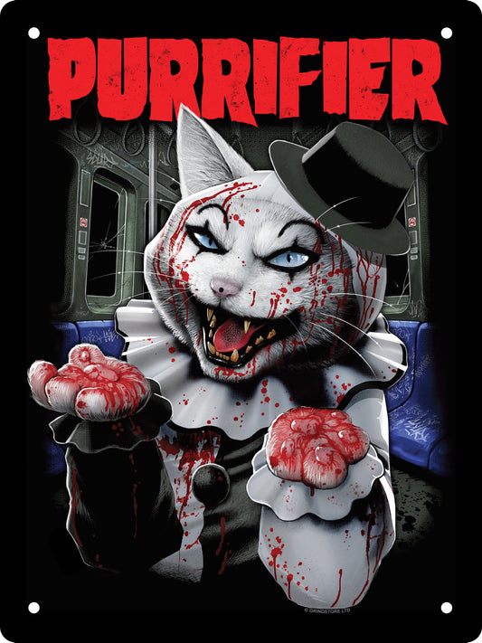 Horror Cats Purrifier Mini Tin Sign