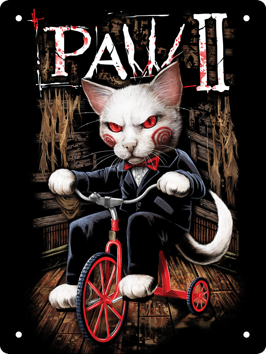 Horror Cats Paw 2 Mini Tin Sign