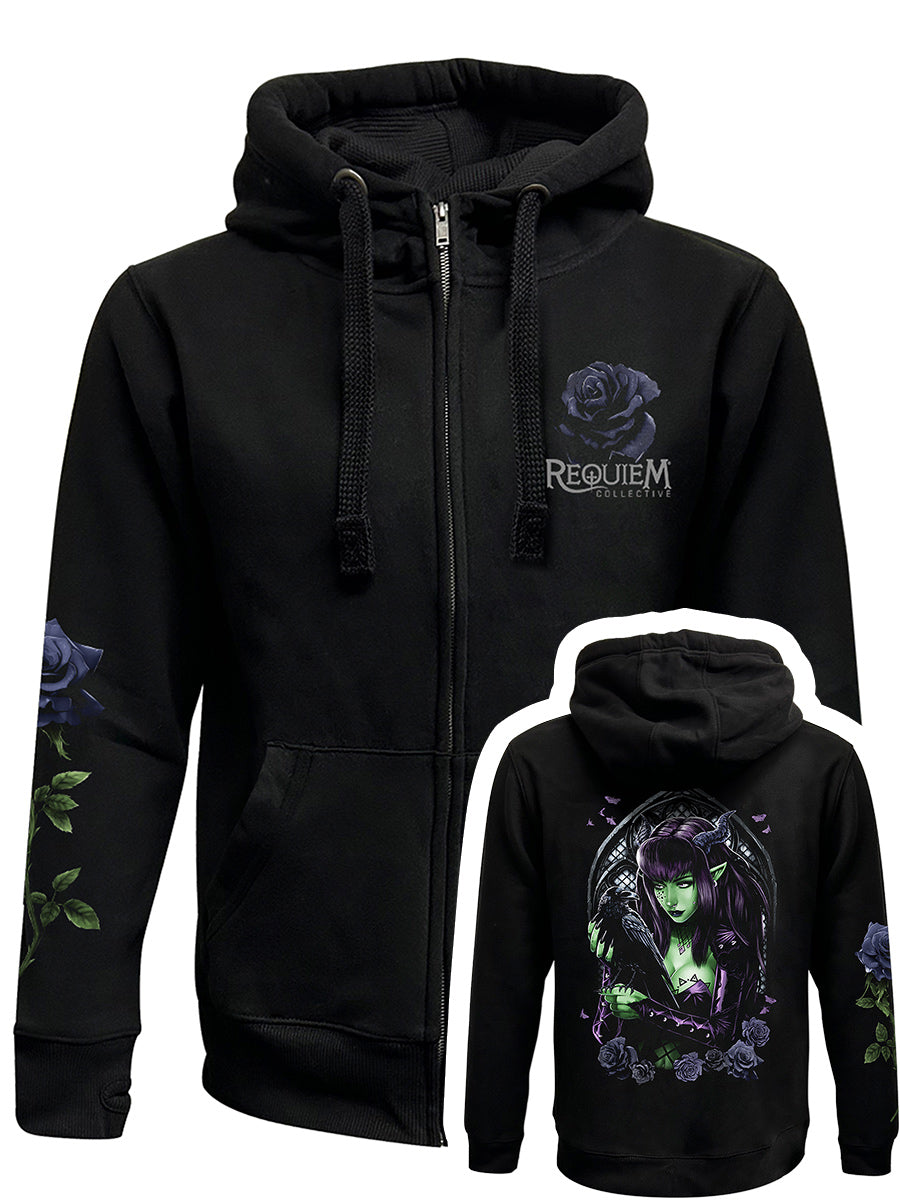 Requiem Collective Raven Black Zipped Hoodie