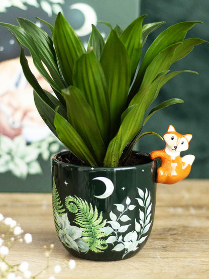 Green Forest Plant Pot with Fox