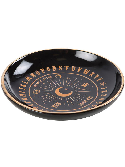 Round Black Talking Board Trinket Dish