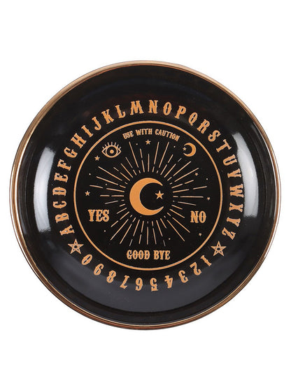 Round Black Talking Board Trinket Dish