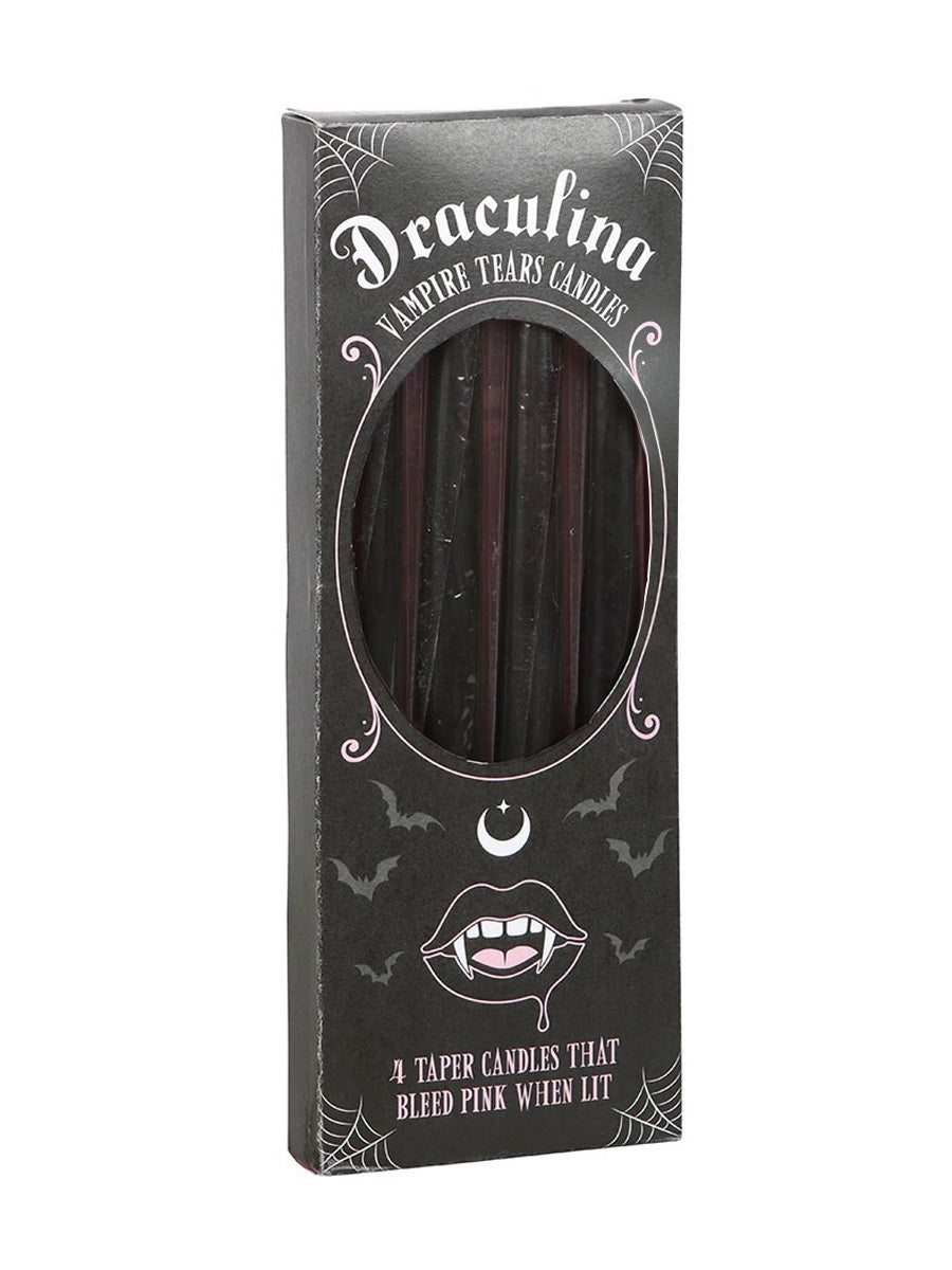 Set of 4 Pink Vampire Tears Taper Candles