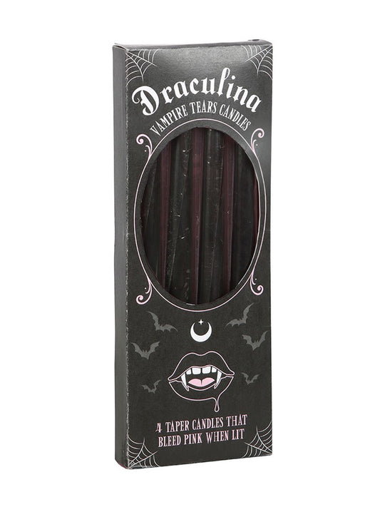 Set of 4 Pink Vampire Tears Taper Candles
