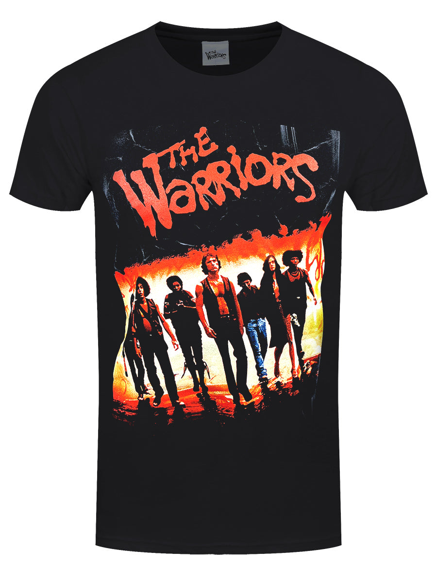 The Warriors Line Up Angle Men's Black T-Shirt