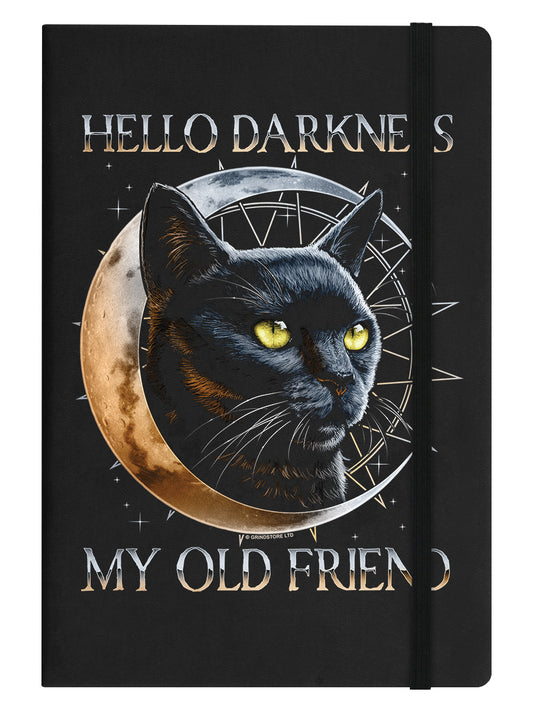 Hello Darkness My Old Friend Black A5 Hard Cover Notebook