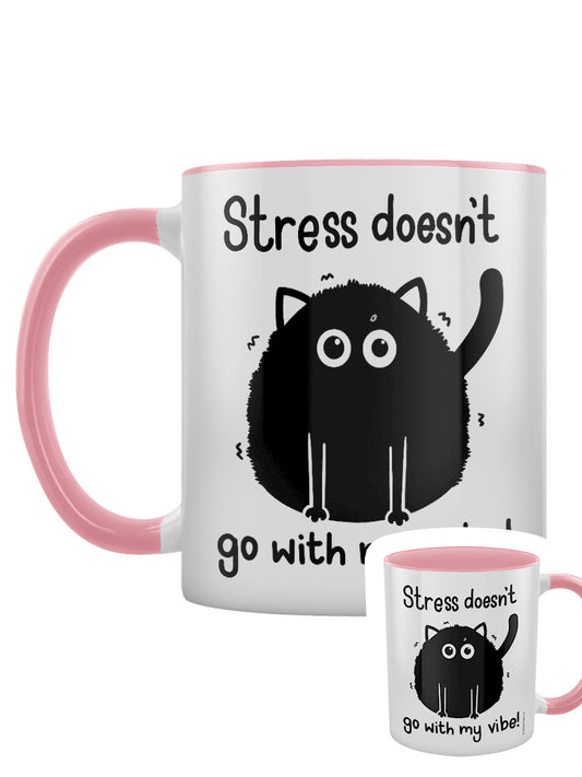 Stress Doesn't Go With My Vibe Pink Inner 2-Tone Mug