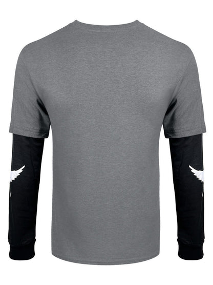 Nirvana In Utero Mono Men's Grey & Black Layered Long Sleeve T-Shirt