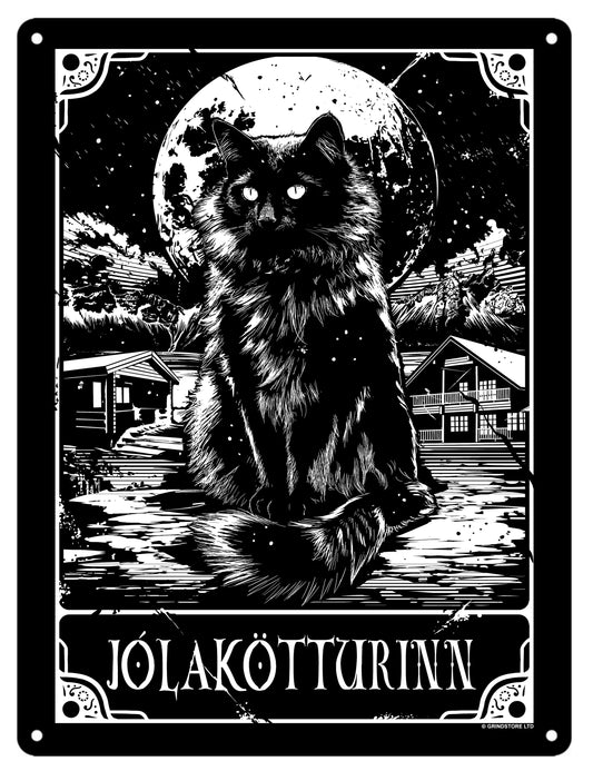 Deadly Tarot - Jólakötturinn The Yule Cat Mini Tin Sign