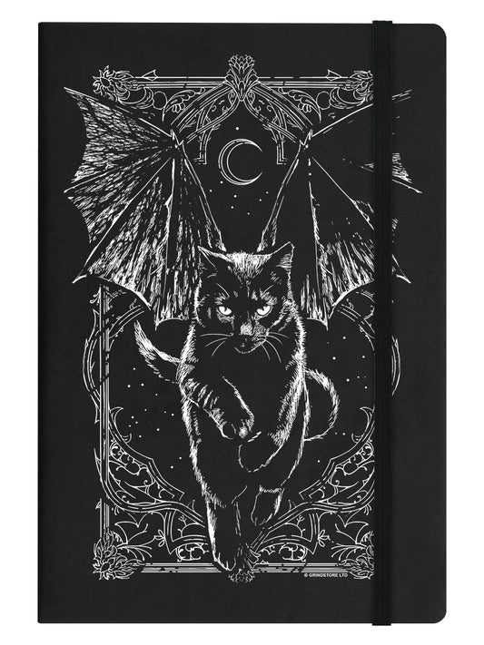 Tressym The Winged Cat Black A5 Hard Cover Notebook