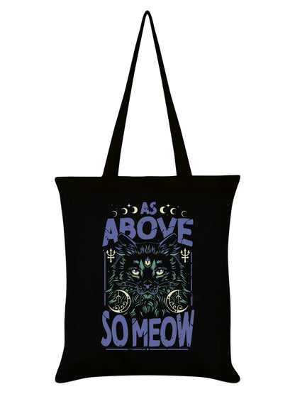 As Above So Meow Black Tote Bag