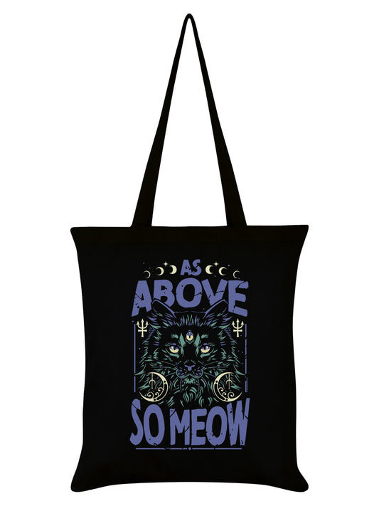 As Above So Meow Black Tote Bag