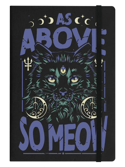 As Above So Meow Black A5 Hard Cover Notebook