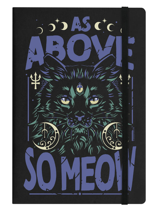 As Above So Meow Black A5 Hard Cover Notebook