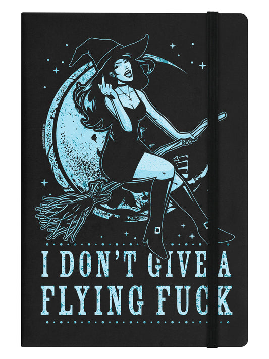 Witch Please I Don't Give A Flying Fuck Black A5 Hard Cover Notebook