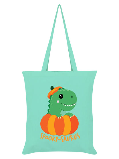 Spooky-Saurus Halloween Dinosaur Mint Green Tote Bag