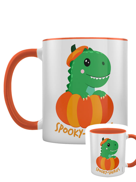 Spooky-Saurus Halloween Dinosaur Orange Inner 2-Tone Mug