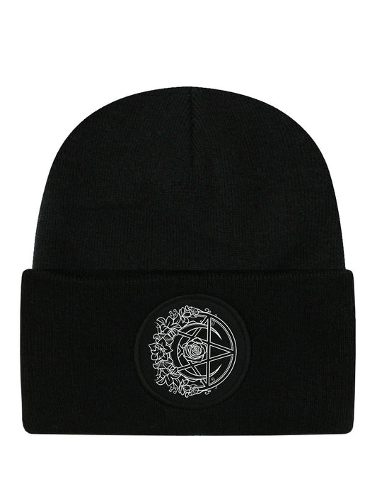 Requiem Collective Monochrome Pentacle Black Beanie