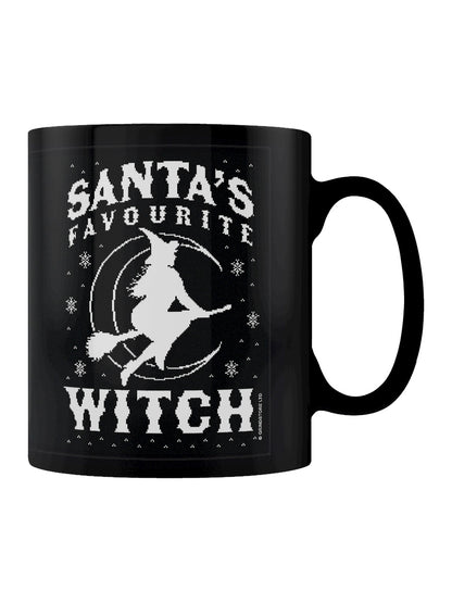 Santa's Favourite Witch Black Mug