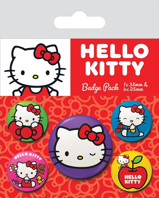 Hello Kitty (Colourful Poses) Badge Pack