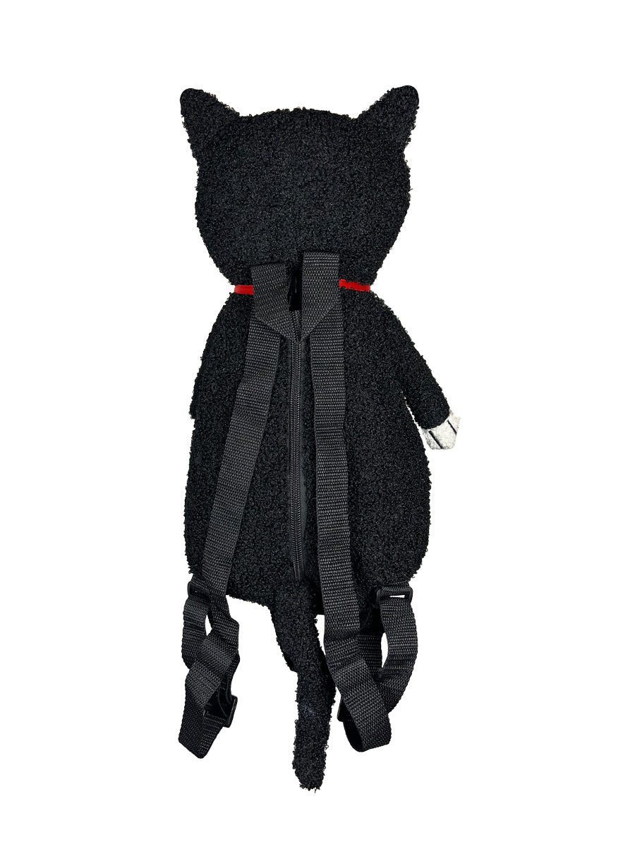 Cute Black Cat Plush Backpack