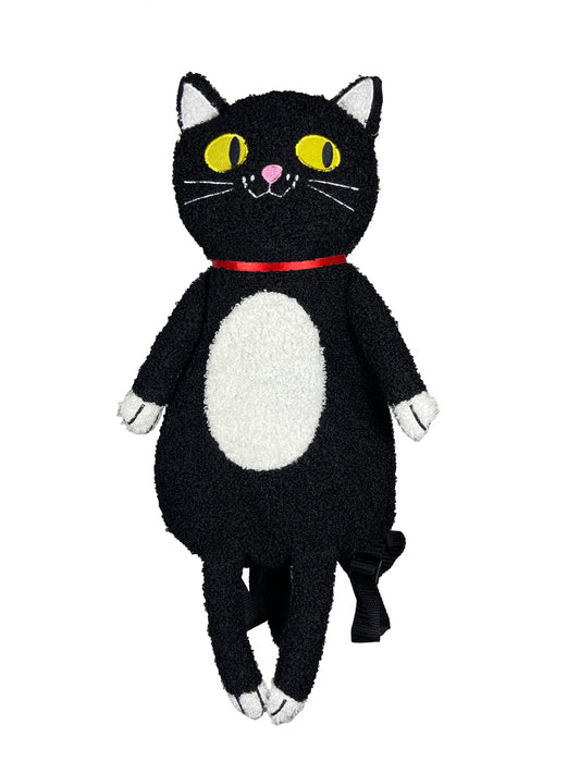 Cute Black Cat Plush Backpack