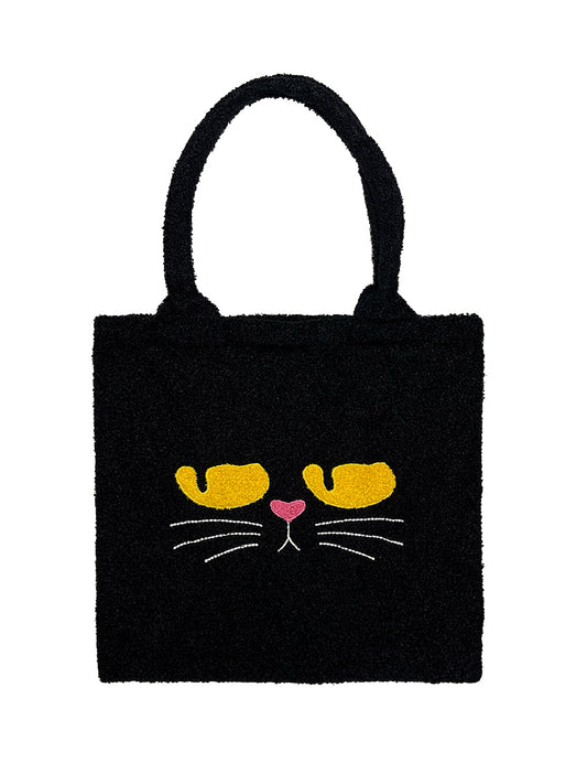 Black Cat Plush Tote Bag