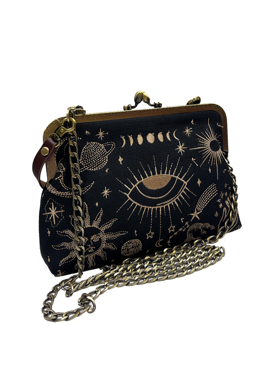 Celestial Cosmic Kisslock Bag