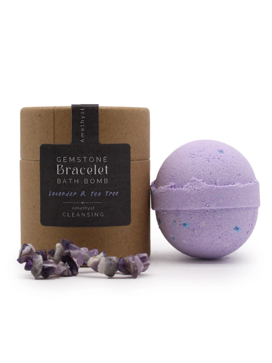 Amethyst Gemstone Bracelet Bath Bomb (Lavender & Tea Tree)