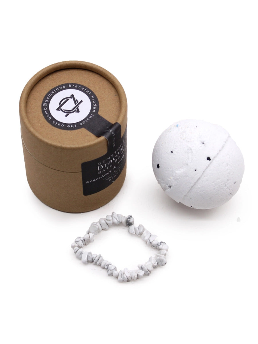 White Jasper Gemstone Bracelet Bath Bomb (Grapefruit & Ylang Ylang)