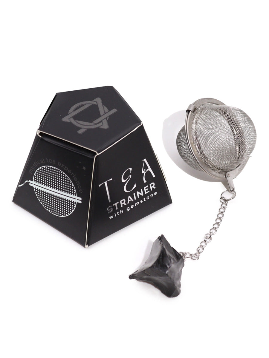 Black Obsidian Crystal Gemstone Tea Strainer