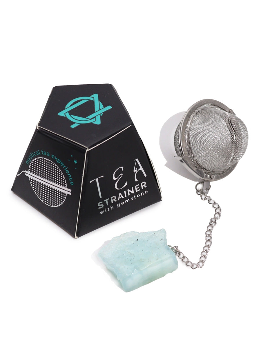 Aquamarine Crystal Gemstone Tea Strainer