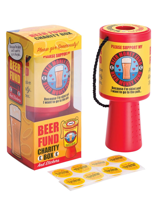 Beer Fund Charity Box & Stickers
