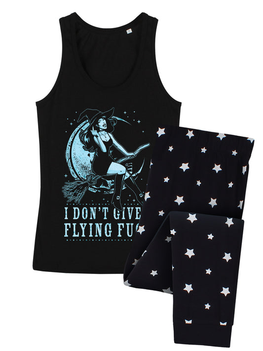 Witch Please I Don't Give A Flying Fuck Ladies Long Pyjama Set