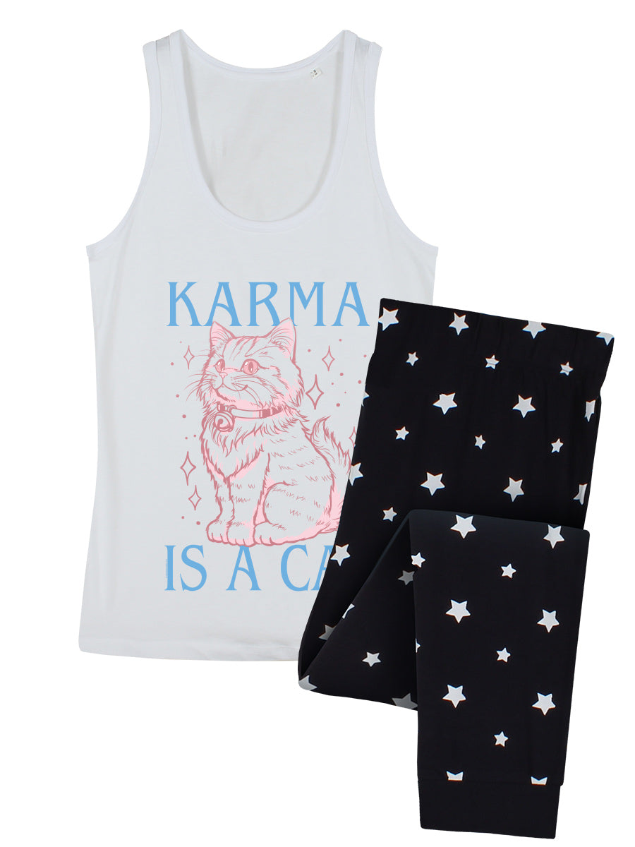 Karma Is A Cat Ladies Long Pyjama Set