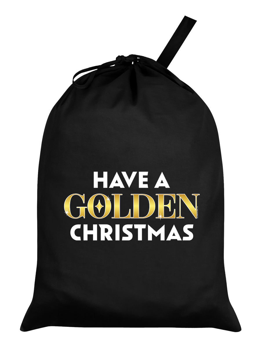 Have A Golden Christmas Black Santa Sack