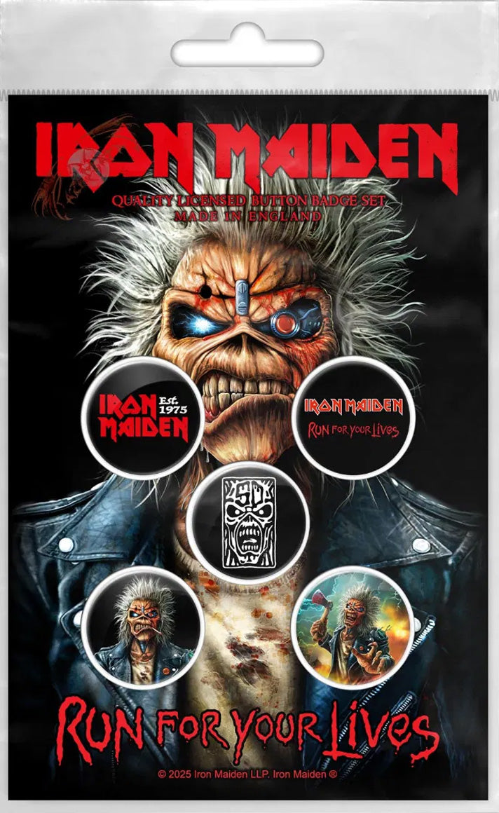 Iron Maiden Run For Your Lives Badge Pack