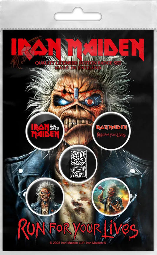 Iron Maiden Run For Your Lives Badge Pack