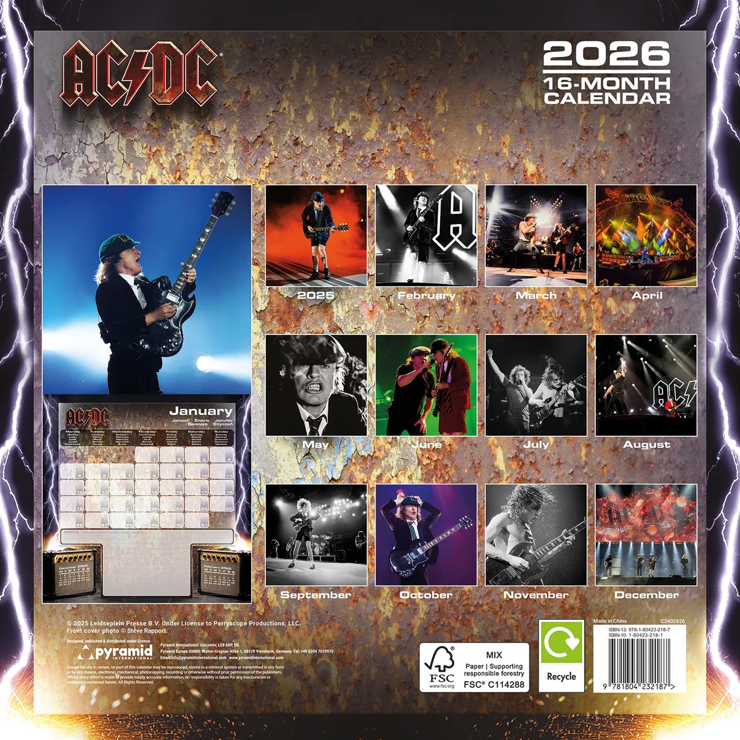 AC/DC (Amp) 2026 Square Calendar
