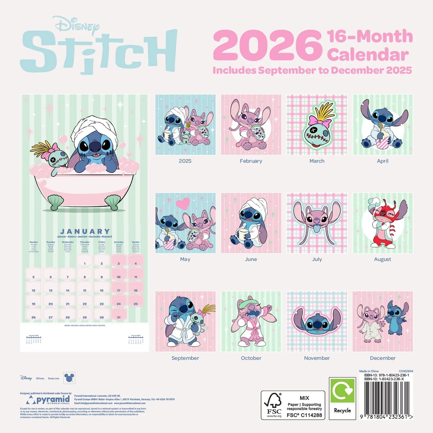 Lilo & Stitch 2026 Square Calendar