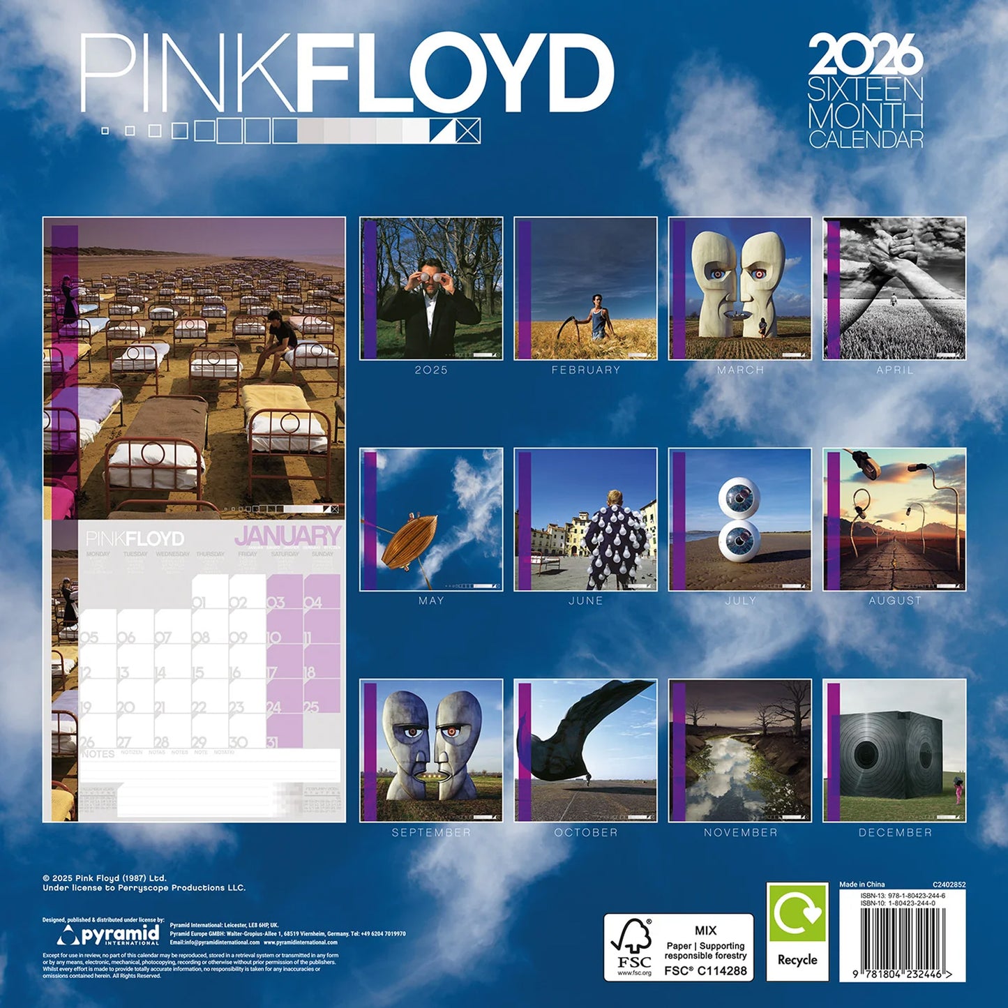 Pink Floyd (Albums) 2026 Square Calendar