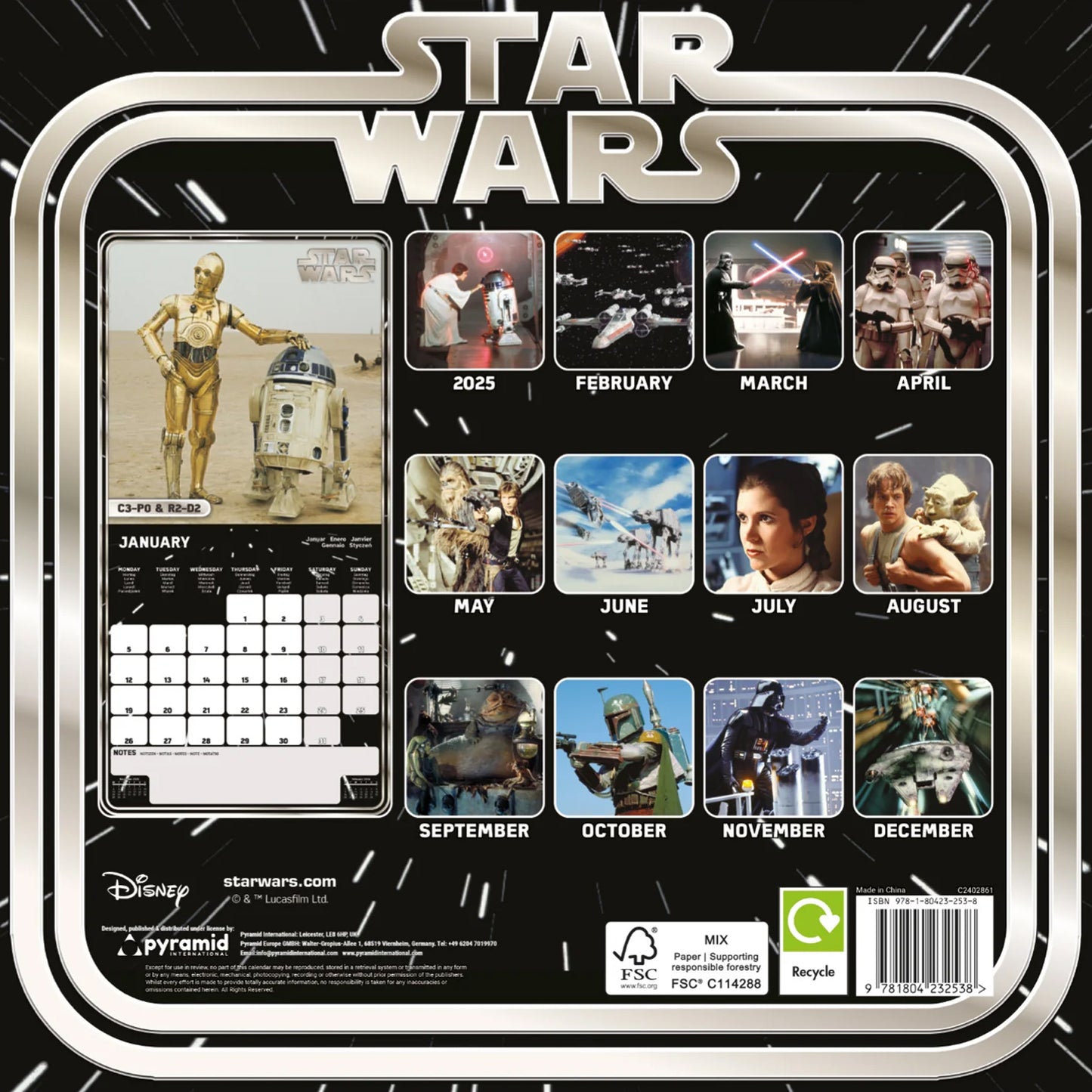 Star Wars (Classic) 2026 Square Calendar