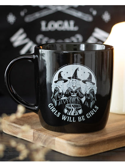 Girls Will Be Girls Black Witchy Mug
