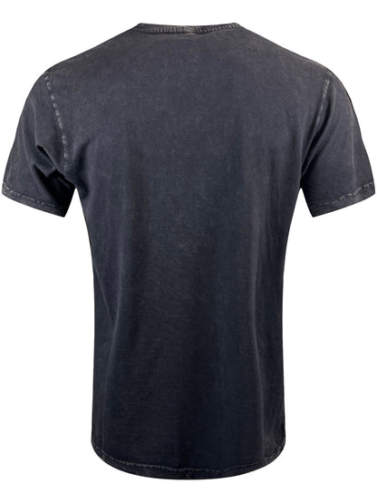 Fleetwood Mac Circle Floral Logo Stone Wash Men's Black T-Shirt