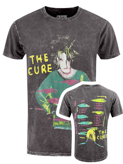 The Cure Beach Party Tour '86 Stone Wash Men's Charcoal Grey T-Shirt