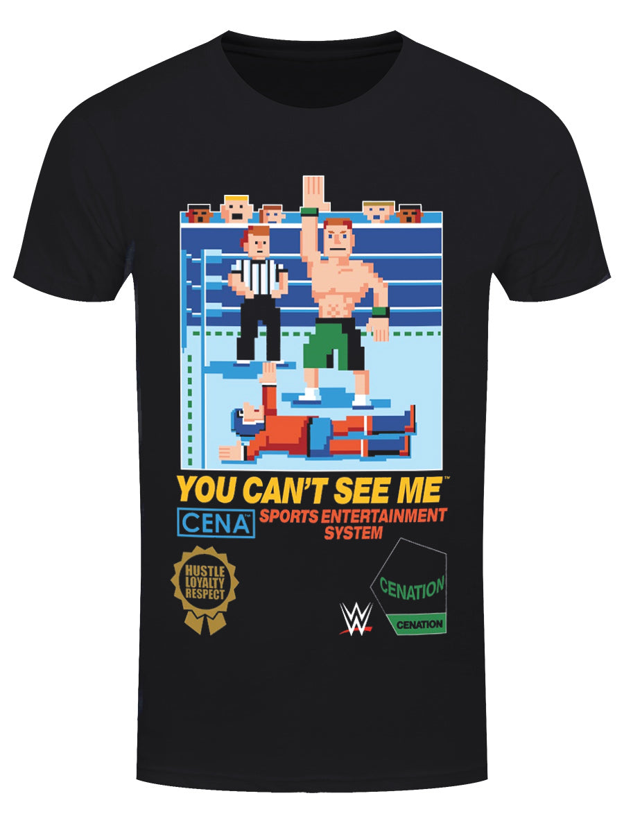 WWE John Cena Can't See Me Pixel Men's Black T-Shirt