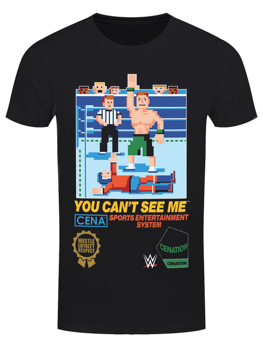 WWE John Cena Can't See Me Pixel Men's Black T-Shirt