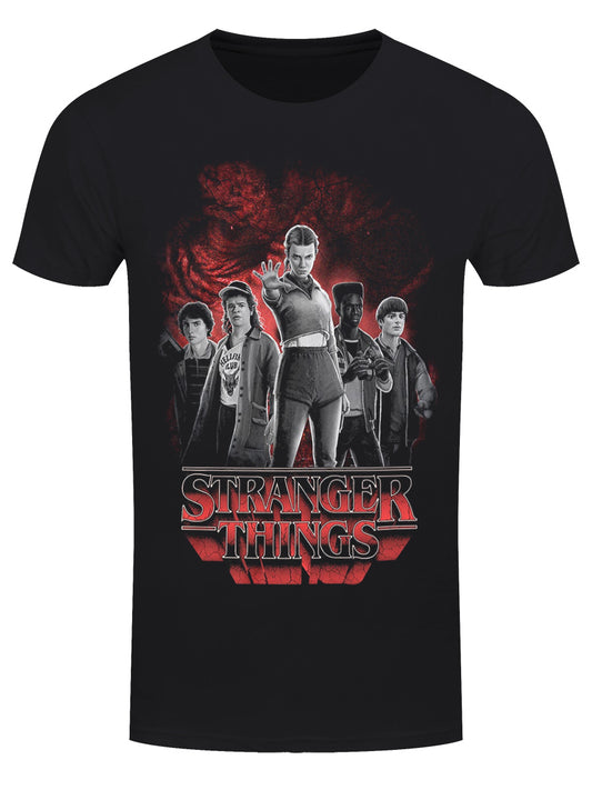 Stranger Things Group With Vecna Men's Black T-Shirt