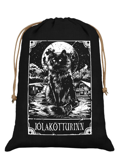 Deadly Tarot - Jólakötturinn The Yule Cat Black Hessian Santa Sack